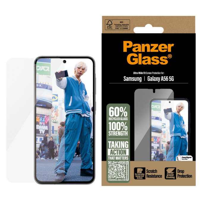 UWF закалено стъкло за Samsung A56 5G, Прозрачно, PanzerGlass