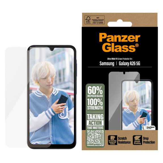 UWF закалено стъкло за Samsung A26 5G, Прозрачно, PanzerGlass