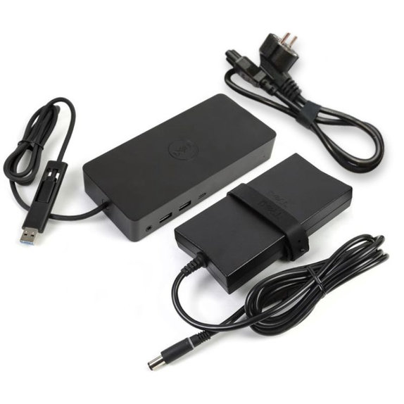 Докинг станция (USB-C) и 130W адаптер за Dell D6000, Refurbished