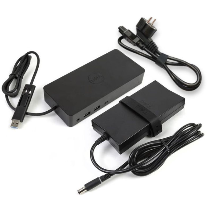 Докинг станция (USB-C) и 130W адаптер за Dell D6000, Refurbished