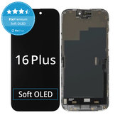 Дисплей Soft OLED за iPhone 16 Plus, Тъчскрийн с рамка, FixPremium