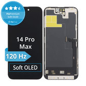 Дисплей Soft OLED за iPhone 14 Pro Max, Тъчскрийн с рамка, DIAGNOSTIC