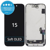 Дисплей Soft OLED за iPhone 15, Тъчскрийн с рамка, DIAGNOSTIC