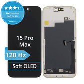 Дисплей Soft OLED за iPhone 15 Pro Max, Тъчскрийн с рамка, DIAGNOSTIC