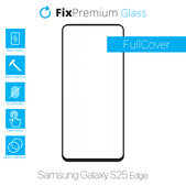 Закалено стъкло за Samsung Galaxy S25 Edge, FullCover Glass, FixPremium