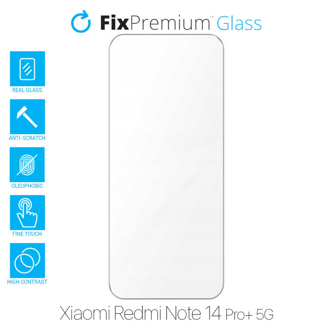 Закалено стъкло за Xiaomi Redmi Note 14 Pro+ 5G 24094RAD4G, FixPremium