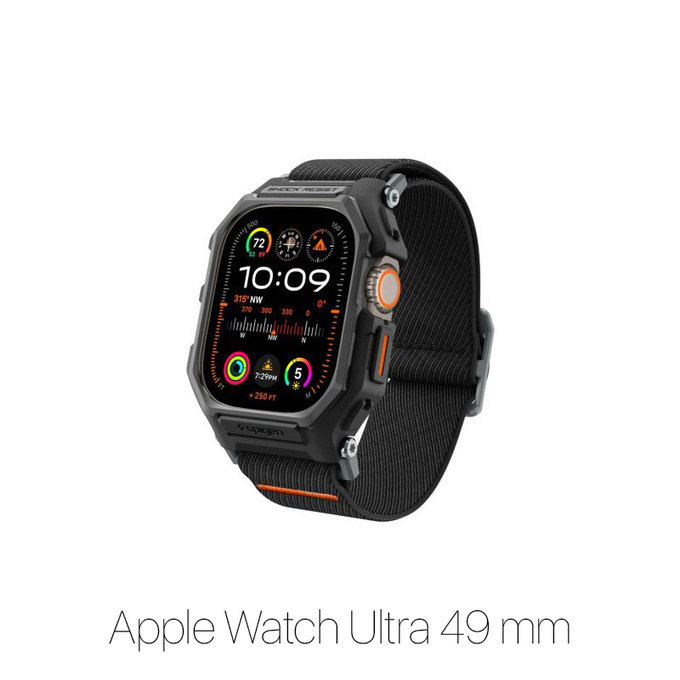 Каишка Lite Fit "Pro" за Apple Watch Ultra (49mm), Матово черен, Spigen