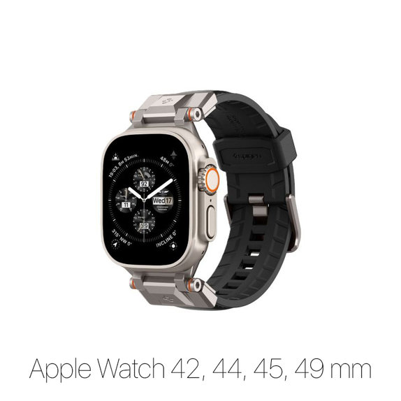 Каишка Durapro Armor PU за Apple Watch (42, 44, 45, 49mm), Черен, Spigen
