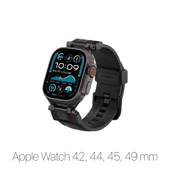 Каишка Durapro Armor за Apple Watch (42, 44, 45, 49mm), Black Edition, Spigen