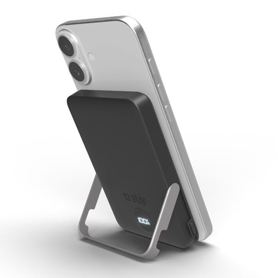 PowerBank 5000mAh, 20W, Power Delivery, Mag Stand, Черен, SBS