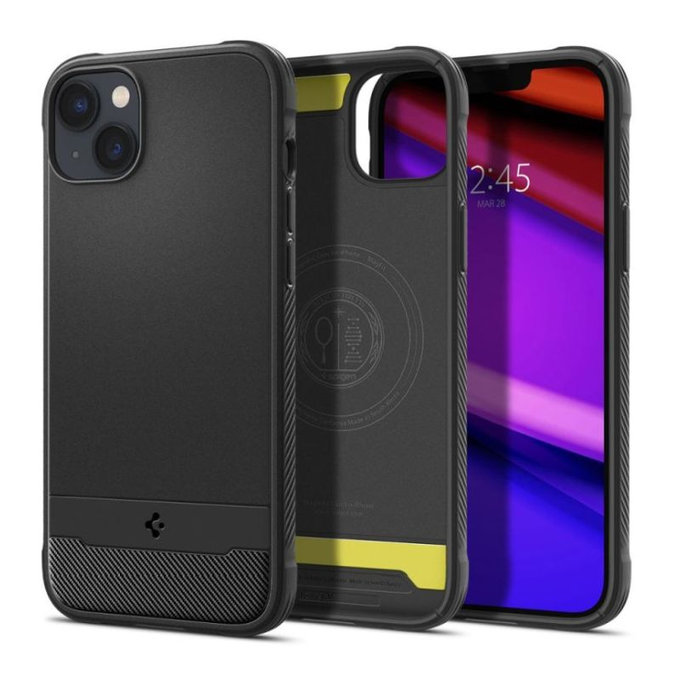 Калъф Rugged Armor с MagSafe за iPhone 14, Матово черен, Spigen