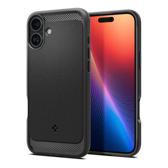 Калъф Rugged Armor с MagSafe за iPhone 16, Матово черен, Spigen