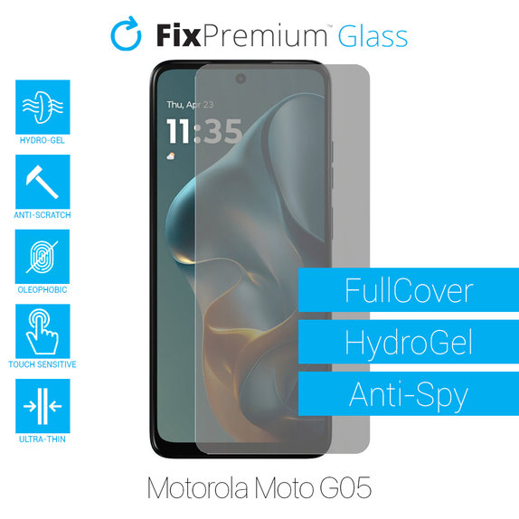 Протектор за екран за Motorola Moto G05, Хидрогел Anti-Spy, FixPremium