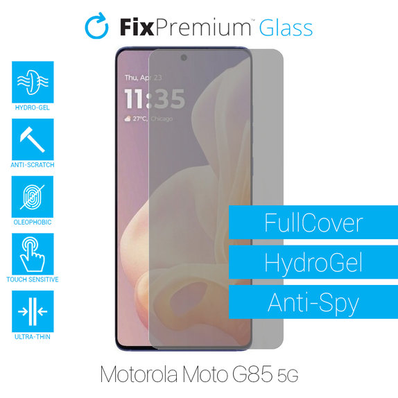 Протектор за екран за Motorola Moto G85 5G XT2427, Хидрогел Anti-Spy, FixPremium