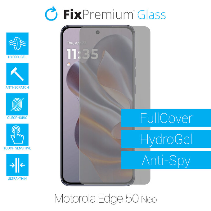 Протектор за екран за Motorola Edge 50 Neo, Хидрогел Anti-Spy, FixPremium