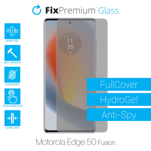 Протектор за екран за Motorola Edge 50 Fusion, Хидрогел Anti-Spy, FixPremium