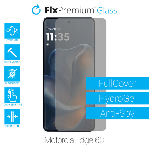 Протектор за екран за Motorola Edge 60, Хидрогел Anti-Spy, FixPremium