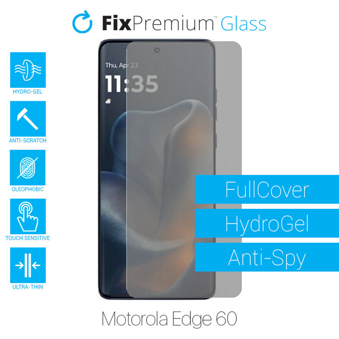 Протектор за екран за Motorola Edge 60, Хидрогел Anti-Spy, FixPremium