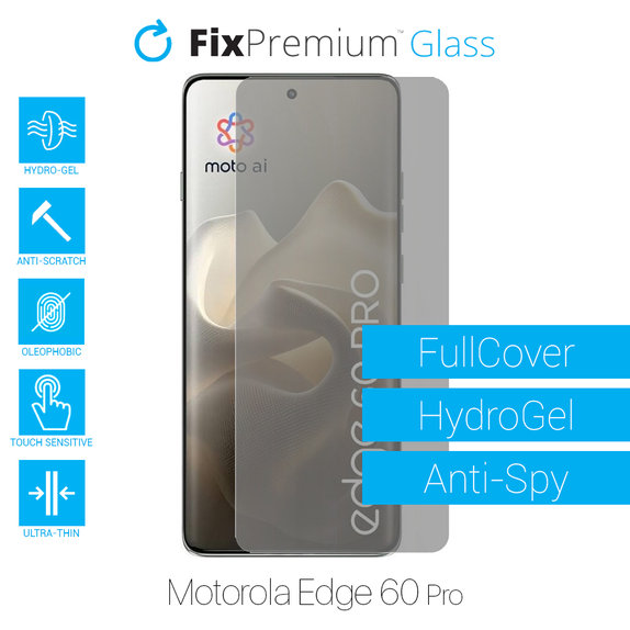 Протектор за екран за Motorola Edge 60 Pro, Хидрогел Anti-Spy, FixPremium