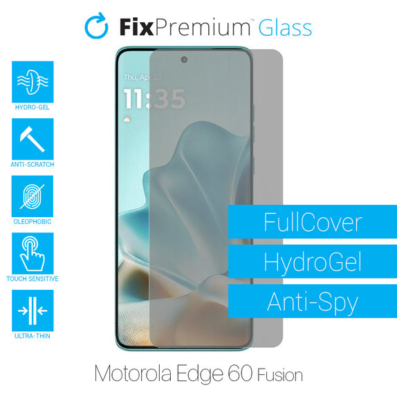 Протектор за екран за Motorola Edge 60 Fusion, Хидрогел Anti-Spy, FixPremium