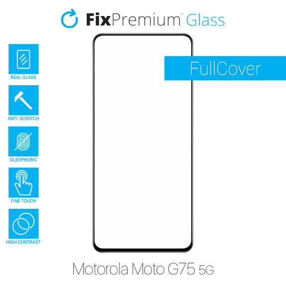 Закалено стъкло за Motorola Moto G75 5G XT2437, FullCover Glass, FixPremium