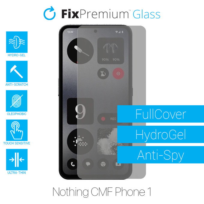 Протектор за екран за Nothing CMF Phone 1, Хидрогел Anti-Spy, FixPremium