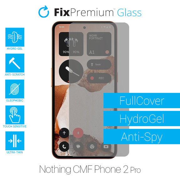 Протектор за екран за Nothing CMF Phone 2 Pro, Хидрогел Anti-Spy, FixPremium