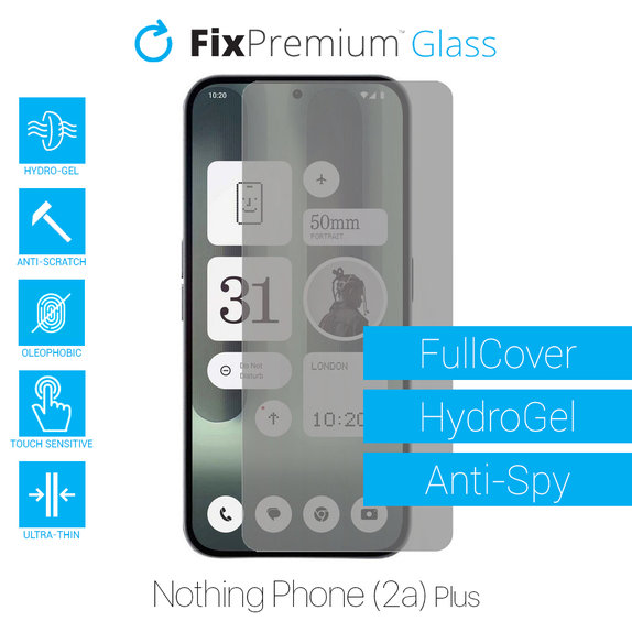 Протектор за екран за Nothing Phone (2a) Plus, Хидрогел Anti-Spy, FixPremium