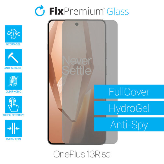 Протектор за екран за OnePlus 13R 5G CPH2645, Хидрогел Anti-Spy, FixPremium