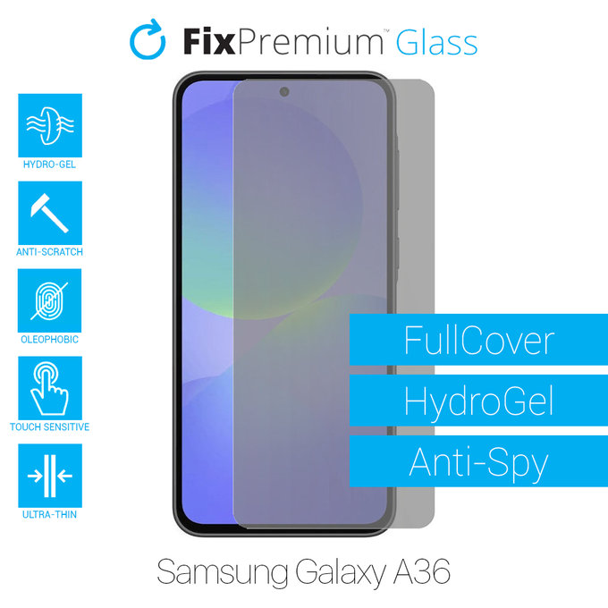 Протектор за екран за Samsung Galaxy A36, Хидрогел Anti-Spy, FixPremium