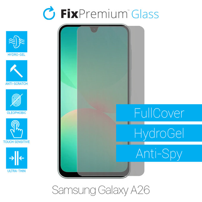 Протектор за екран за Samsung Galaxy A26 A266E, Хидрогел Anti-Spy, FixPremium