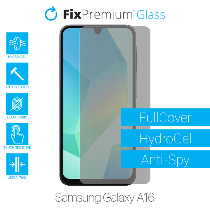 Протектор за екран за Samsung Galaxy A16, Хидрогел Anti-Spy, FixPremium