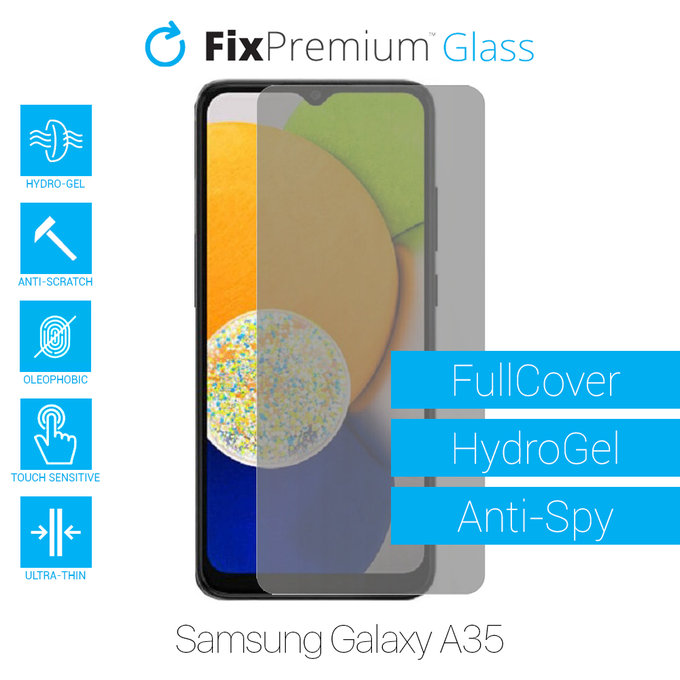 Протектор за екран за Samsung Galaxy A35 A356B, Хидрогел Anti-Spy, FixPremium