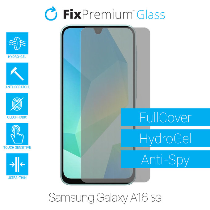 Протектор за екран за Samsung Galaxy A16 5G, Хидрогел Anti-Spy, FixPremium