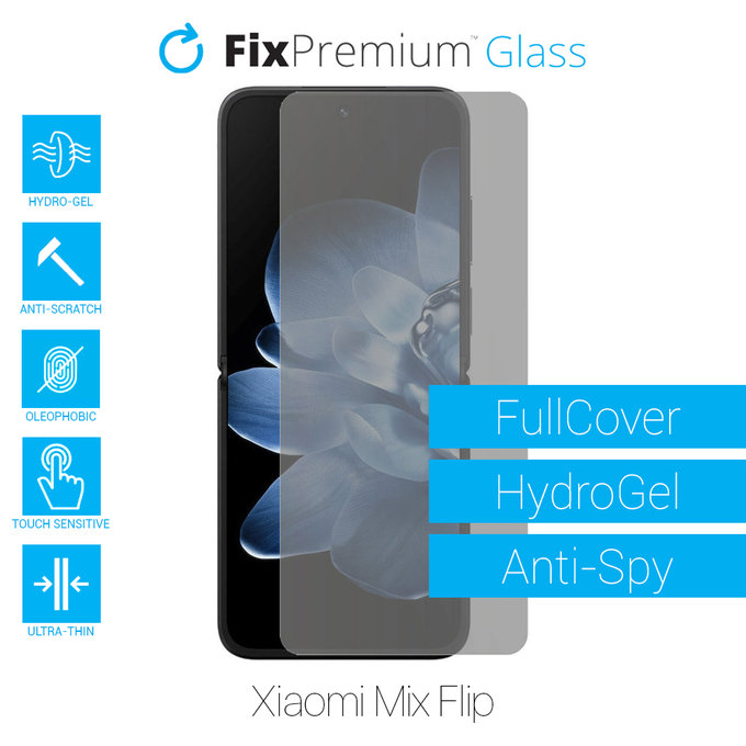 Протектор за екран за Xiaomi Mix Flip 2405CPX3DC, Хидрогел Anti-Spy, FixPremium