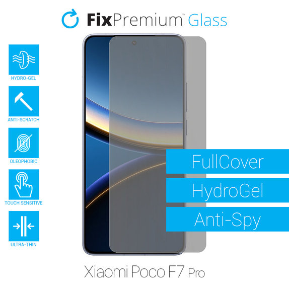 Протектор за екран за Xiaomi Poco F7 Pro, Хидрогел Anti-Spy, FixPremium