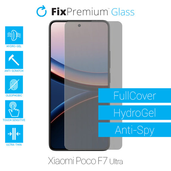 Протектор за екран за Xiaomi Poco F7 Ultra, Хидрогел Anti-Spy, FixPremium