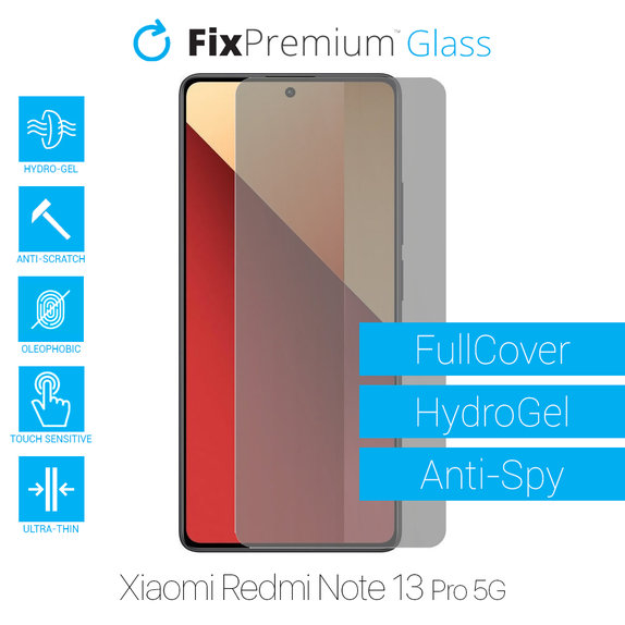 Протектор за екран за Xiaomi Redmi Note 13 Pro 5G 2312DRA50C, Хидрогел Anti-Spy, FixPremium
