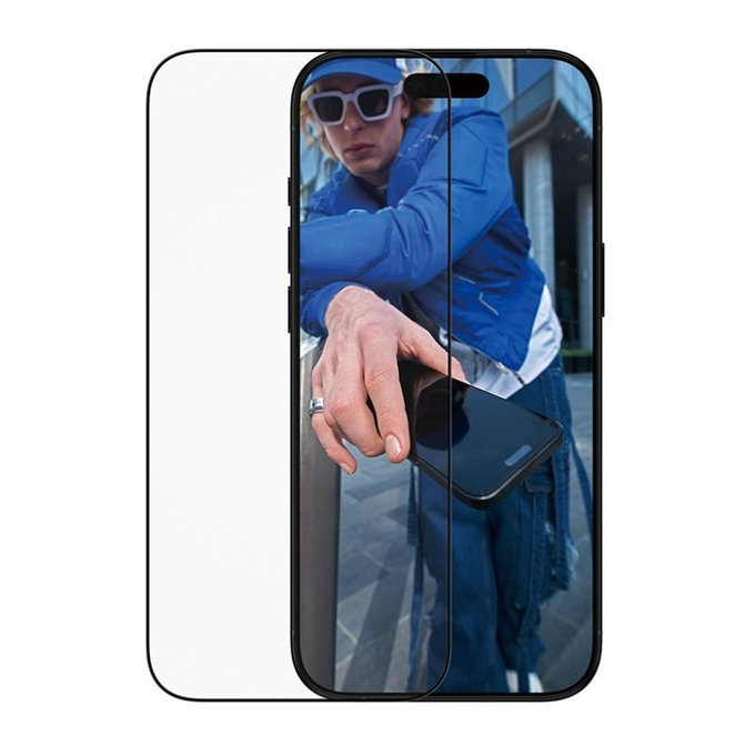 Закалено стъкло UWF с апликатор за iPhone Air, Черен, PanzerGlass