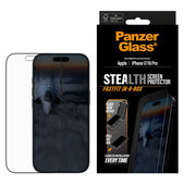 Закалено стъкло UWF Stealth с Fastfit за iPhone 17/16 Pro, Черно, PanzerGlass