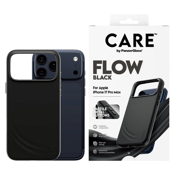 Калъф FLOW с MagSafe за iPhone 17 Pro Max, Черно, PanzerGlass