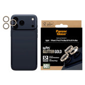 Протектор за обектив на камера Hoops за iPhone 17 Pro Max/17 Pro/16 Pro Max/16 Pro, Glitter Gold, PanzerGlass