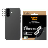 Протектор за обектив на камера Hoops за iPhone 17/16 Plus/16, Glitter Silver, PanzerGlass