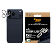 Протектор за обектив на камера Hoops за iPhone 17 Pro Max/17 Pro/16 Pro Max/16 Pro, Glitter Silver, PanzerGlass