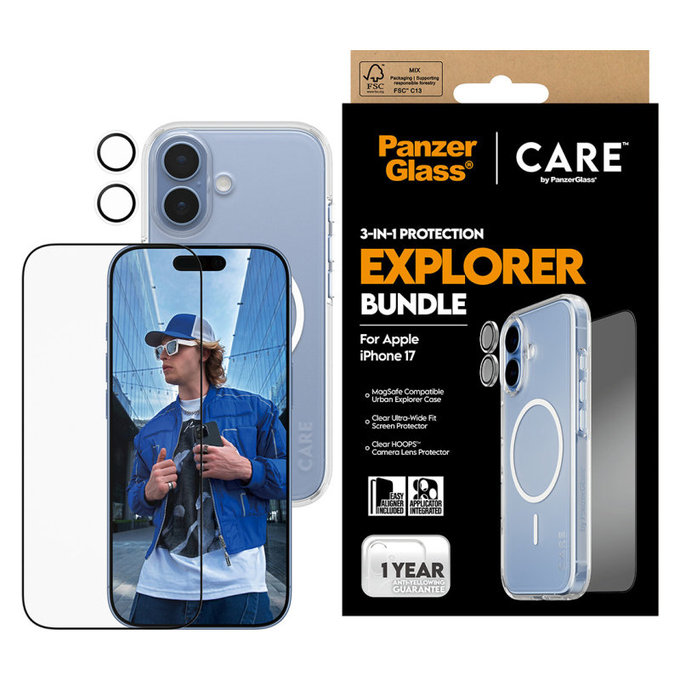 Bundle 3 в 1 Explorer за iPhone 17, PanzerGlass