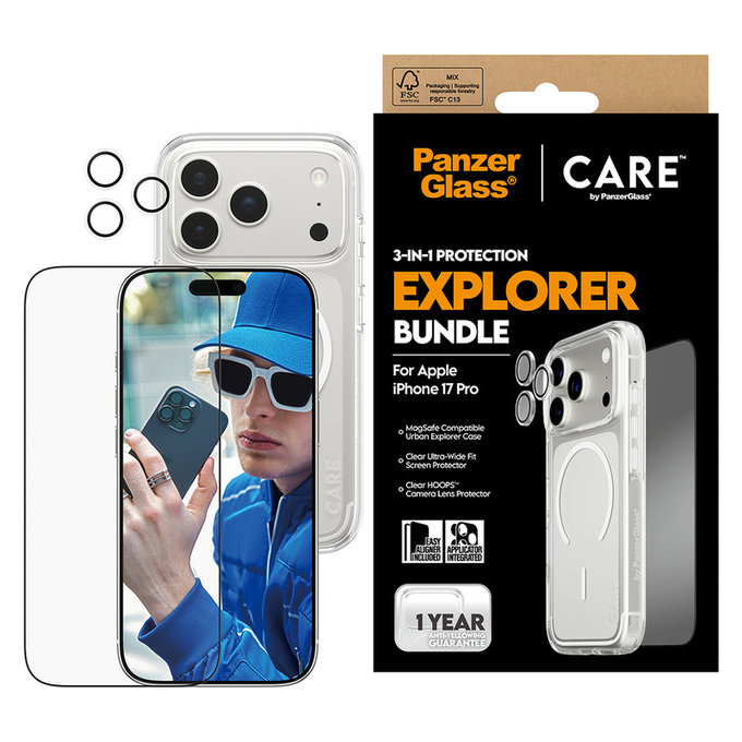Bundle 3 в 1 Explorer за iPhone 17 Pro, PanzerGlass