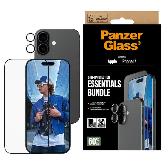 Bundle Essentials 2 в 1 за iPhone 17, PanzerGlass