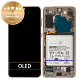 Дисплей за Samsung S21 G991B, Violet, Тъчскрийн с рамка and Батерия, GH82-27254B Genuine Service Pack