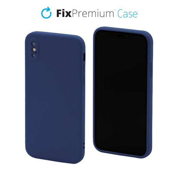Силиконов калъф за iPhone X & XS, Син, FixPremium