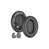 Резервни възглавнички за уши за Sony WH-1000XM4, Мемори пяна и кожа, Черен, 1 чифт